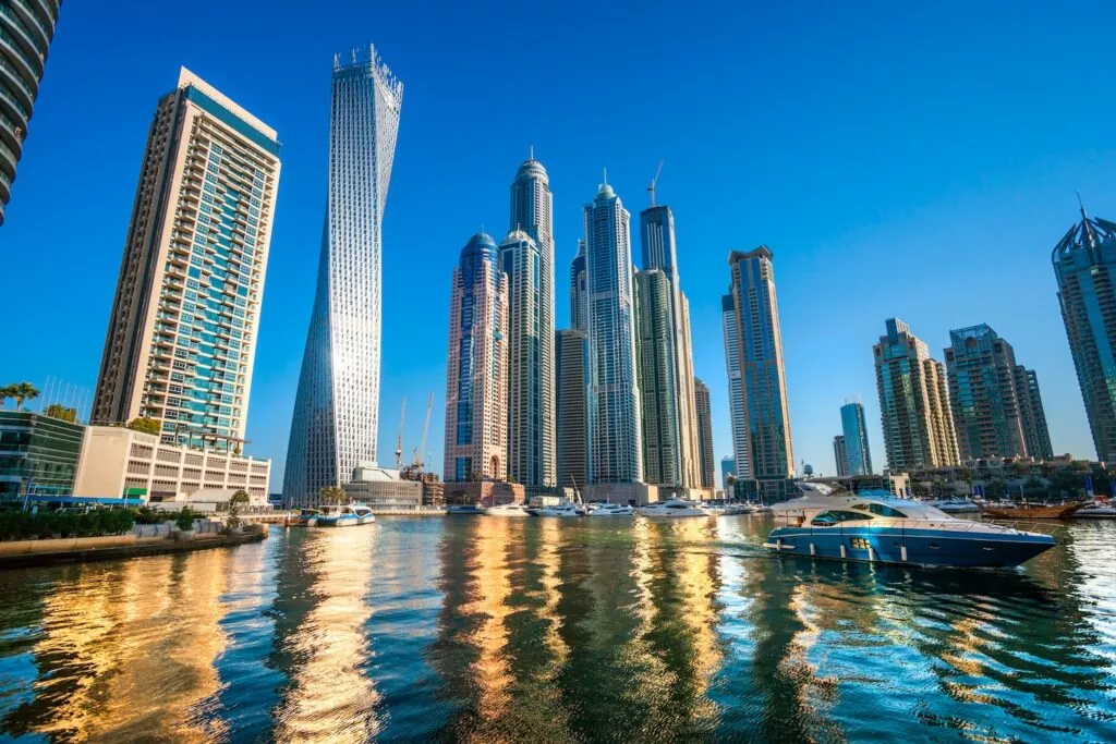 Skyscrapers in Dubai Marina. UAE